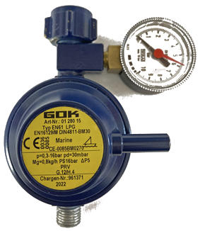 Gasregler EN61-Marine mi Manometer